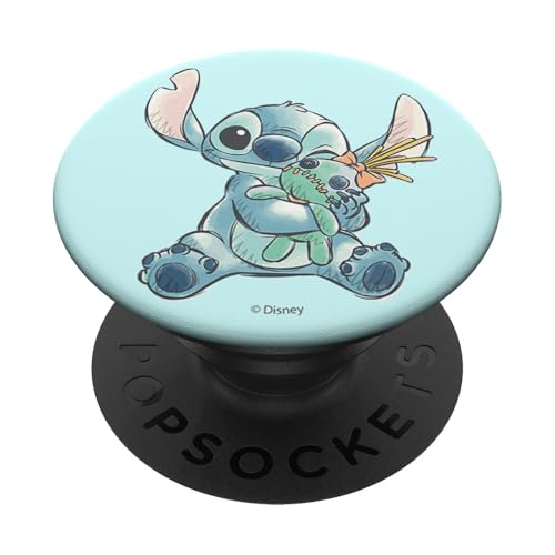 Disney Lilo & Stitch Cute Happy Stitch Scrump Sketch Logo PopSockets Adhesive PopGrip