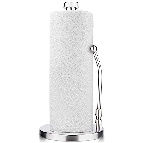 Soulpala Porta Rotolo da Cucina, 17cm × 35cm Acciaio Inox Supporto per Rotolo di CartaAssorbente con Base Antiscivolo, Adatto a Cucina, Sala da Pranzo, Soggiorno, Bagno