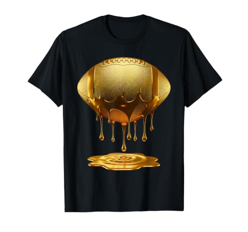Football Dripping Drip Gold Sport Player Coach Baller T-Shirt, Men, Black, XX-Large