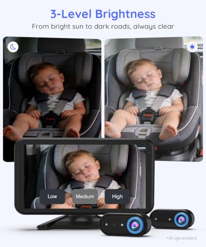 Image of LUCKVIEW BM2 PRO Dual Baby Car Camera, 5.2 inch 1080P Baby Monitor