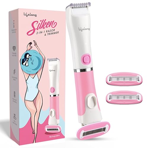 Image of Lifelong 2 In 1 Razor & Hair Trimmer for Woman | Mini Hair Remover Machine | Intimate Trimmer for Female | All in One Electric Shaver for Arms, Underarms, Legs, Bikini |Private Part, Full Body Shaver