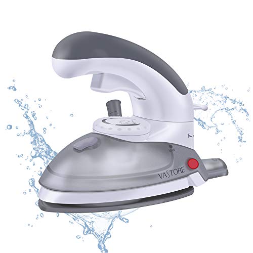 VASTORE Travel Mini Steam Iron [Dual-use for Iron & Steamer] Powerful Portable Steam Iron, Non-Stick Soleplate, with Adjustable Temperature Button and Rotatable Handle for Home and Travel