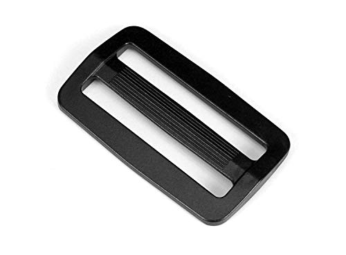Strapworks Black Plastic Tri-Glide Slide – for Bag Straps, Rifle Slings, Dog Collars - 2 Inch, 2 Pack