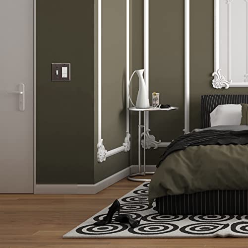 Image of ENERLITES Combination Toggle Switch and Decorator Receptacle Metal Wall Plate, Corrosion-Resistant, Stainless Steel 201, Standard Size 2-Gang 4.50 inch x 4.57 inch, UL Listed, 771131-BBK, Brushed Black