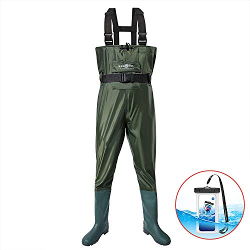 RexSoul Fishing Waders for Men and Women with Boots, Mens/Womens Waterproof Lightweight Chest