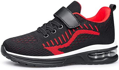 Anlarach Kids Toddler Shoes Boys Girls Athletic Running Shoes Air Cushion Sneakers for Little Kid 13 Black&Red