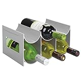 DISEÑO COMPACTO: En este estante para vinos estrecho, las botellas se almacenan de forma horizontal para ahorrar espacio. Así, el pequeño botellero para vinos también entra cómodamente en la nevera.