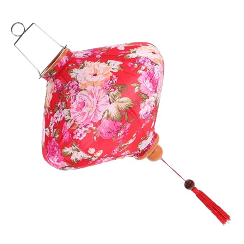 Lanterne chinoise suspendue rouge en soie de 30cm pour illuminer vos soirées d'été au jardin
