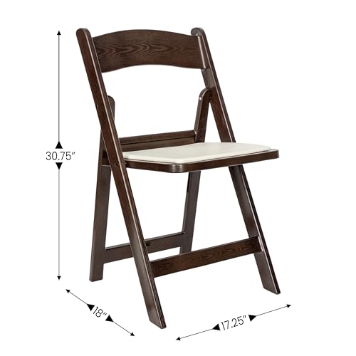 Image of Flash Furniture Hercules Commercial Indoor /Outdoor Folding Event Chair, Wood Look, Weather-Resistant, Lightweight Design, Versatile Use, Dark Brown