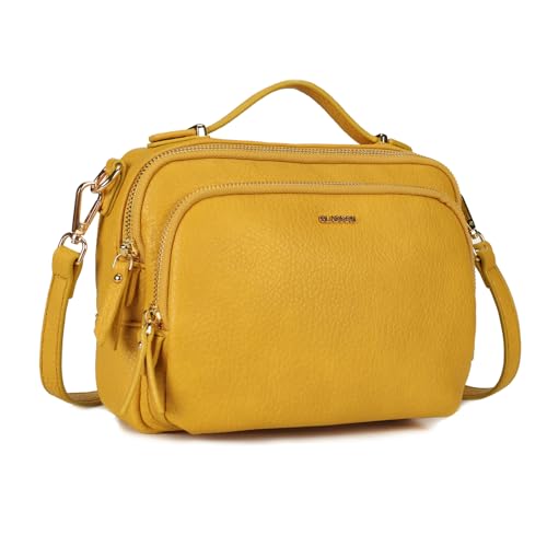 Gladdon Sac à bandoulière petit, Cusual Multi-Poches Sac à Main en PU…