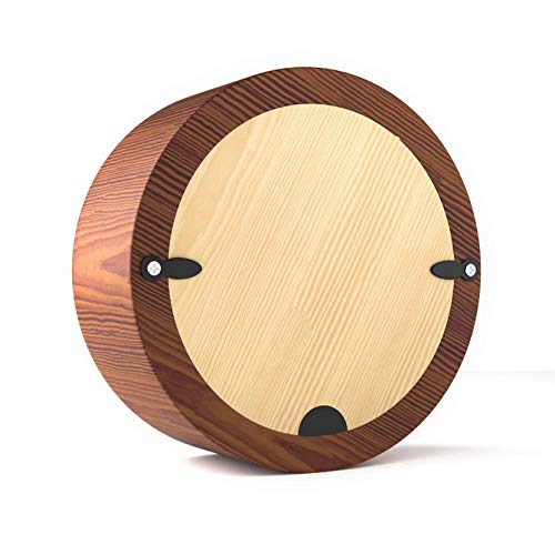 image for Driini Wooden Desk & Table Analog Clock Made of Genuine Pine (Dark) - 