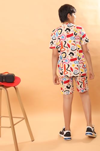 Image of Boys Halfsleeves Cotton Solid /Printed T-Shirt & Shorts Summer Co-ord Set /Clothing Set /Casual wear