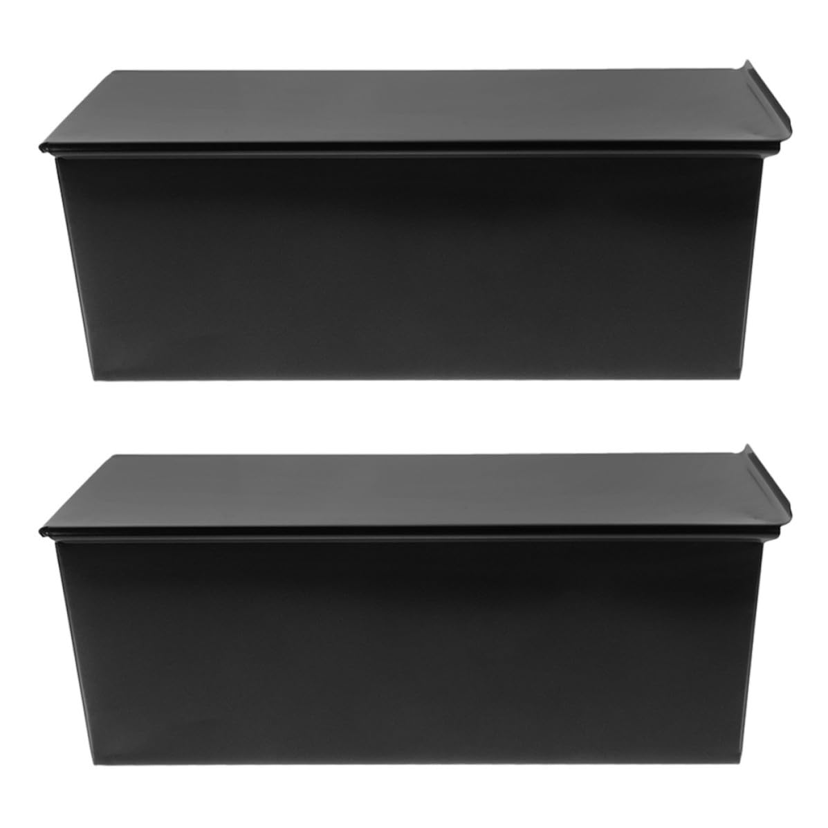 VICASKY 2 Pezzi Scatola per Toast Rettangolare in Ferro Nero con Coperchio, Design Versatile e Semplice per Conservazione Comoda su Tavolo da Pranzo o Cucina