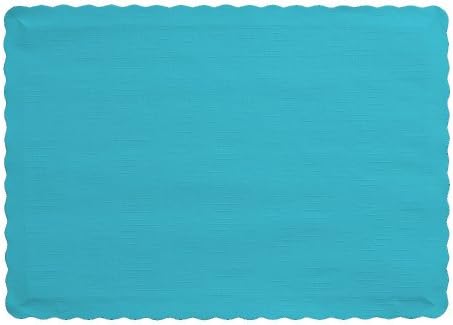 Creative Converting Touch of Color Paper Placemats, 9.45 x 13.25 inches, Bermuda Blue