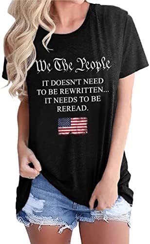We The People 1776 Shirts for Women 4th of July T-Shirts American Flag Tee Patriotic Graphic Shirt Tops