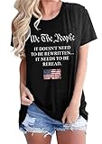 We The People 1776 Shirts for Women 4th of July T-Shirts American Flag Tee Patriotic Graphic Shirt T