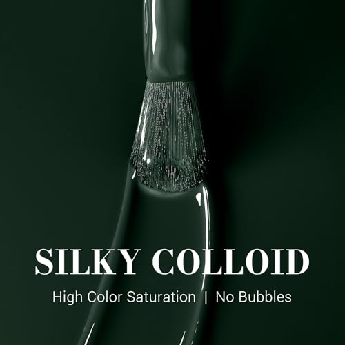 Image of MelodySusie Black Gel Nail Polish, 0.5 Fl Oz Blackish Green Gel Polish Soak Off UV LED Nail Lamp Black Green Gel Polish Christmas Gift for Women Nail Art Starter Manicure Salon DIY At Home-517-A2001