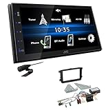 JVC KW-M25BT 2-DIN Autoradio Touchscreen Bluetooth kompatibel mit Android USB Mirroring passend für Skoda Fabia II 2007-2014 schwarz inkl Canbus
