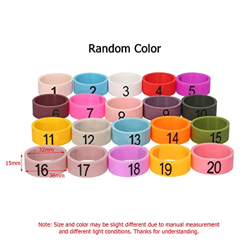 YIWENG 20 PCS Mikrofon Farbige ID-Ringe 20 Mehrfarbiger weicher Silikonring zum Unterscheiden verschiedener Mikrofone (zufällige Farbe),ID-Ring für Mikrofon
