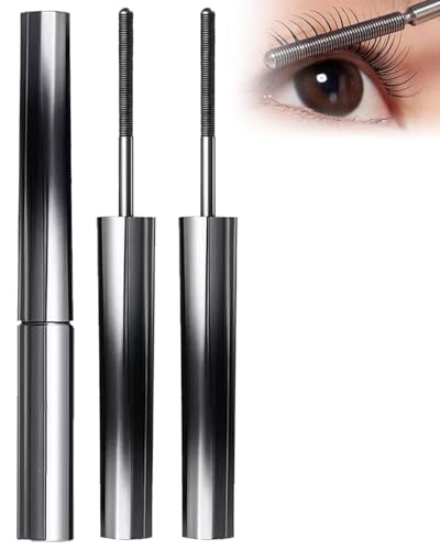 JUKOTA 2 Piezas Iron Wand Mascara, Washable MetalMascara Wand, No Se Apelmaza, No Se Descama, Se Seca Rápidamente y No Mancha,Alarga y Riza las Pestañas para Conseguir un Aspecto Natural