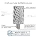 Accusize Industrial Tools 1-15/16'' by 3'' Cutting Depth H.S.S. Annular Cutter with 1 Pc Pilot Pin, 2083-2036Pin