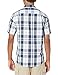 Amazon Essentials Men's Slim-Fit Short-Sleeve Poplin Shirt, Navy White Large Plaid, X-Large