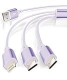 inklink公式 選べる3タイプ 9カラー コンパクトヘッド 3in1 充電ケーブル 急速 1.2m 充電コード 3 in 1 超高耐久 USB-C Type-C MicroUSB 3台同時充電 iPhone Android タイプC 各種対応【日本ブランド・日本メーカー】 (L-C-Cタイプ, くすみパープル, 1.2m)