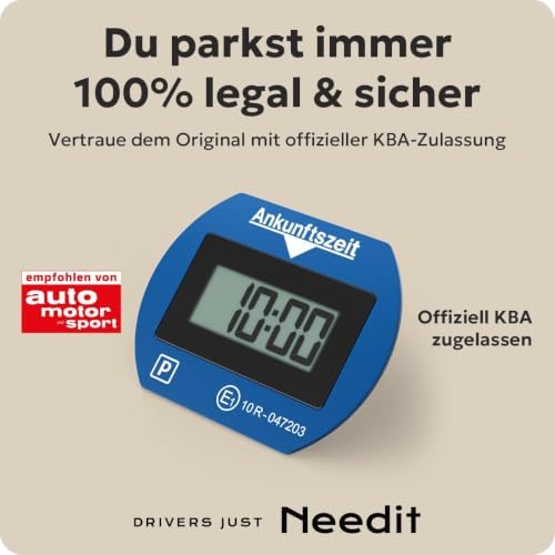 Needit Electronic Parking Disc Park Lite I Automatic Parking Disc Electric with Approval from the Federal Motor Transport Office I Digital Parking Meter with 2 Displays & Many Functions - View 4