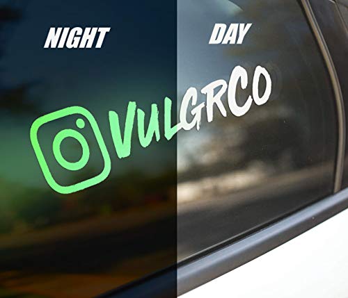 Vulgrco Custom Glow In Dark Social Media Decal Stickers Customized Name Username Logo Brand Vinyl #TOP1