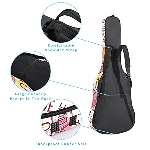 Housse de guitare basse et acoustique imperméable à motif ailes avec zip