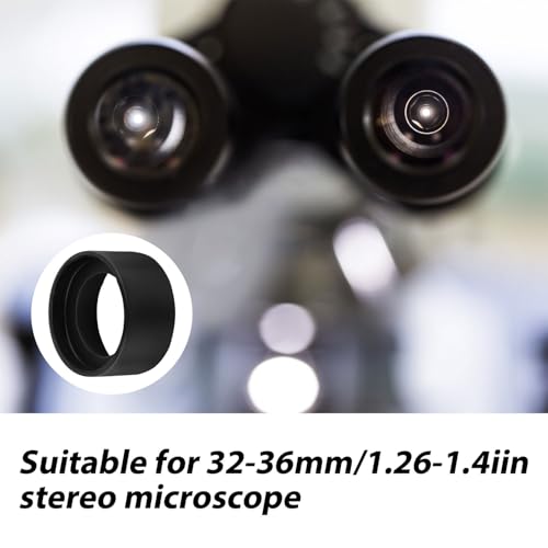 2 Stück Gummi-Okularabdeckung, Gummi-Augenabdeckung für Ferngläser Augenschutzkappen Schutzabdeckung Okularabdeckung Augenmuscheln Ersatz für 32-36 mm Flachwinkel-Stereomikroskope (Schwarz)