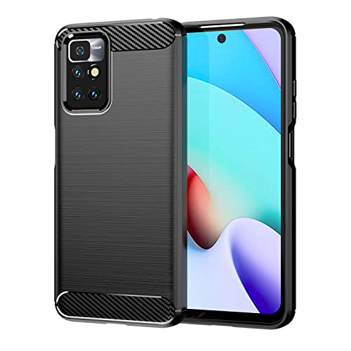Image of NPRC Hybrid Ultra Slim Protective Case TPU Non-Slip Carbon Fiber Texture Shockproof Case Cover for Redmi Note 11T - Black