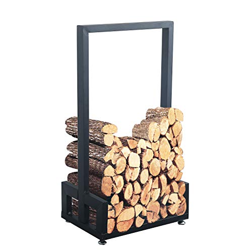 Weven Industrial Heavy Duty Firewood Log Rack for Home Fire Place Decoration,Indoor Outdoor Wrought Rustic Iron Firewood Holders,Lumber Storage Stacking