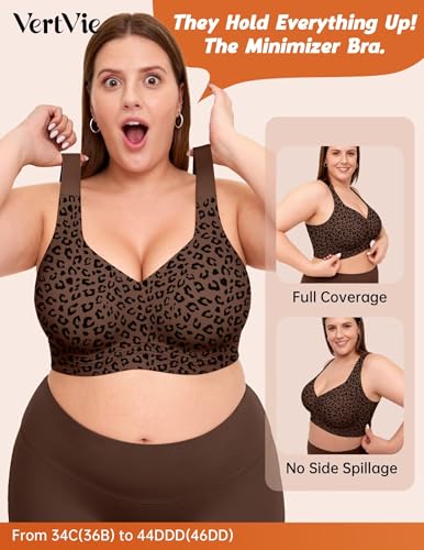 Image of Vertvie Jelly Bras for Women No Underwire Minimizer Support | Plus Size Older Lift, Full Coverage & Smoothing Back, Push Up, Separation & Supportive, Soft Comfy Seamless Wireless Bralette