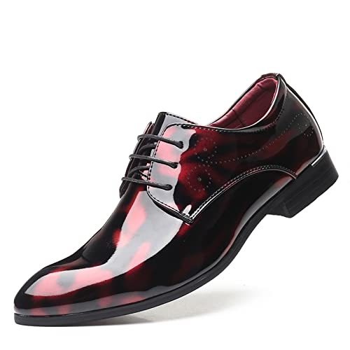 Men's Formal Dress Shoes Patent Leather Tuxedo Oxfords Lace-ups Derby Shoes Classic Business Wedding Suit Shoes