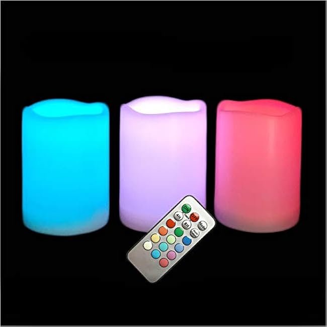 Pillar Candles Multi-Color 3pack