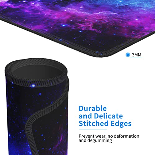 Bzu Galaxy Mouse Pad With Stitched Edge,Personalized Design Galaxy Computer Mouse Pad, Washable Non-Slip Rubber Gaming Mouse Pads, Office Home Personalized Mousepad 10 X 8 Inch #TOP3