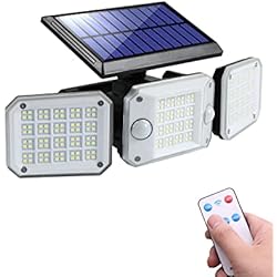 Focos Con Sensor De Movimiento Amazon Eageen Luz Solar Exterior con Dos Sensor de Movimiento Focos 224 LED Lampara de Aplique Impermeable IP65 Luces con Mando a Distancia Iluminación para Jardin, Terraza, Pergolas, Patio, Garaje