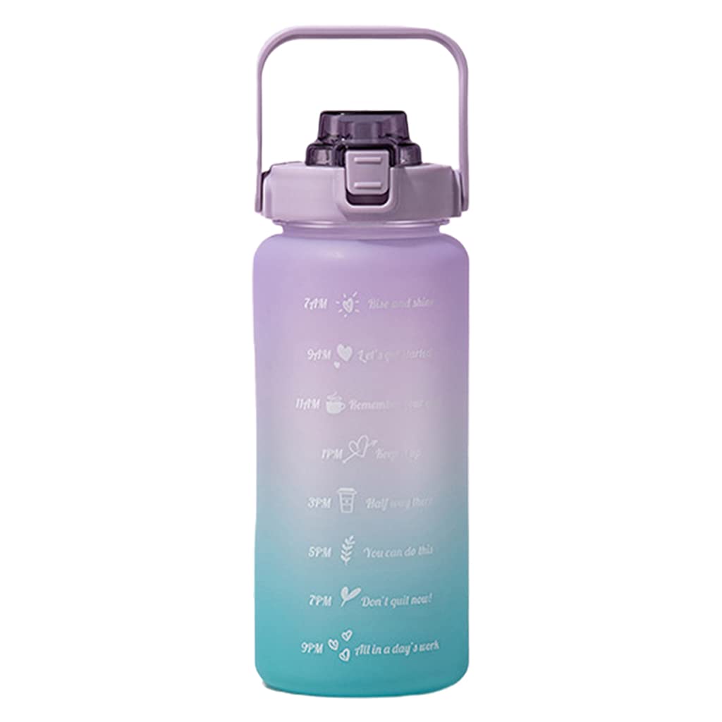 Elnwnnkc Drinking Bottle Leak-Proof Free Suitable for As Drinking Water Reminder with Lid Handles for Outdoor Sports Water Cup with Straw