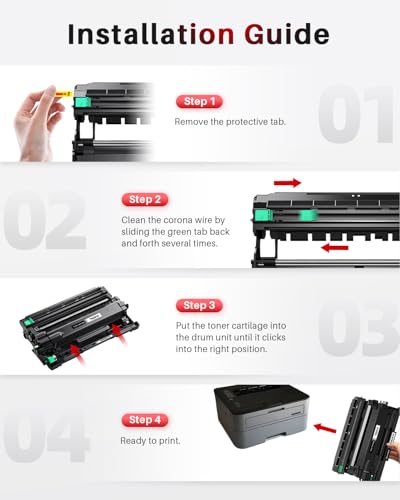 Halloya DR2510 Trommel Kompatibel für Brother DR-2510 DR2510 Trommel für Brother HL-L2400DWE HL-L2400DW HLL2445DW DCP-L2620DW DCP-L2627DW DCPL2660DW MFC-L2835DW MFC-L2827DW MFC-L2800DW MFC-L2860DWE