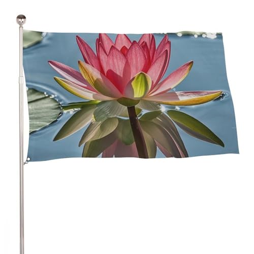 Drapeau de jardin lotus une decoration de bienvenue poétique pour l'extérieur