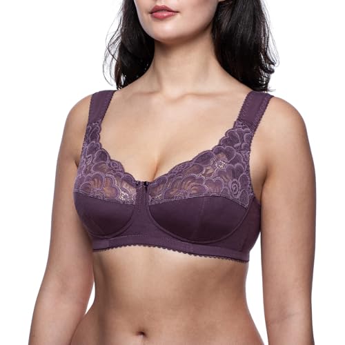 Image of Cotton Wireless Bra No Underwire Full Coverage Plus Size Sleep Minimizer