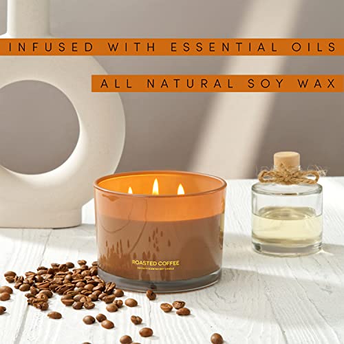 96North Luxury Coffee Soy Candle | Large 3 Wick Jar Candle | Up To 50 Hours Burning Time | 100% Natural Soy Wax | Relaxing Aromatherapy Aesthetic Candle | Housewarming Gift For Men And Women #TOP1