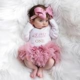 Ylsteed Newborn Photography Outfits Girl Newborn Girls Photography Prop Infant Tutu Skirt Romper and Headband 3pcs Set Photo Props Baby Princess Costume Photo Shoot Outfits (0-1M)
