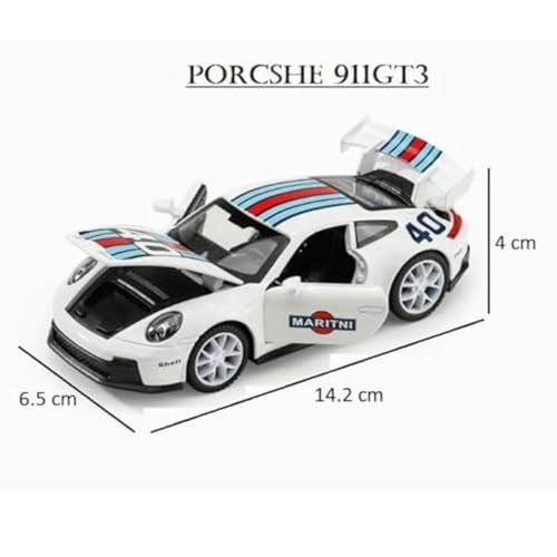 Image of P.orsche 911 G.T3 R.S R.SR Turbo S 1:32 Scale Model car Exclusive Alloy Metal yoy Pull Back Die-cast Toy Metal Toy car with Openable Doors Light Music Best Gifts Toys Kids【Colors as Per Stock】