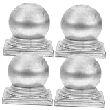 Ipetboom 4 Stück Metall Pfostenkappen Rund für Zaunpfosten Schutz Abdeckkappe Wetterfest Rostfrei für Garten und Verkehrssicherung Robuste Zaunzubehör Dekorationskugel