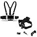 Supkeyer 2in1 Chest Mount+ Head Mount Strap Harness with Phone Clip & J-Hook for Sport Action Camera/Gopro Hero 12 11 10 9 8 / for iPhone 15 14 13 12 11 Pro Max Xs XR