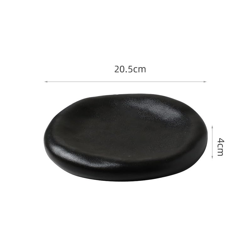 Talerze obiadowe, 20 cm, ceramiczny talerz w stylu zachodnim, specjalny kształt, przystawka fusion, hotel, restauracja, nieregularna zastawa stołowa, talerze sałatkowe (B, 25 cm)
