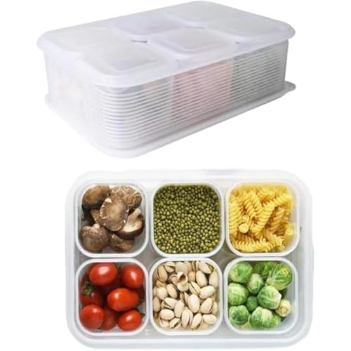 Quirix �H�i�ۑ��e��Z�b�g 6PCS �①�ɗp ������ �P�[�X�t�� �t�^�t�� �d�q�����W�Ή� �����p�i �������ۑ� ���� �H�i�����e�� ���@�\ ���W�t�� �ۑ��e�� �^�b�p�[