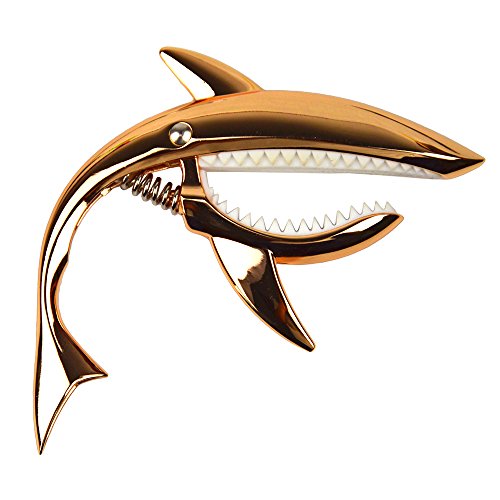 Shark Capo,Zinc Alloy Tone Clip For Acoustic,Folk,Electric Guitar And Ukulele (Red Gold) #TOP3
